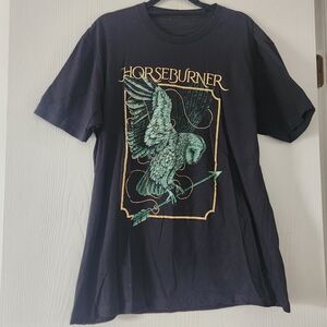 Horseburner Black Graphic T-Shirt with Owl Design
